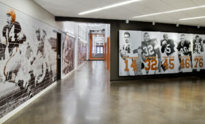 Browns Custom wall graphics that were printed and installed by CS inside of the Cleveland Browns Facility.