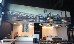 Wall decal installed in the Cleveland Browns Stadium Dining area