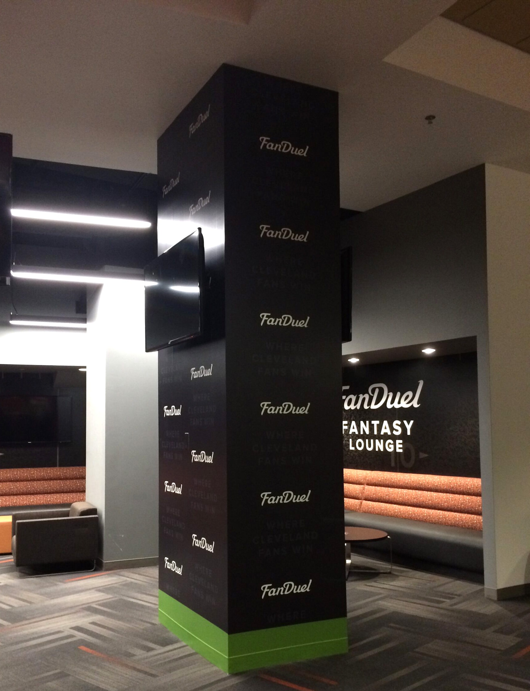 Wall Graphics printed and installed for Fan Duel Section at the Cleveland Browns Stadium