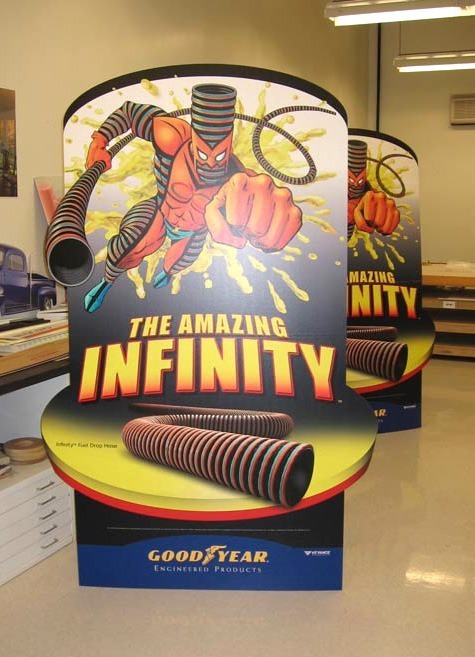 Three Dimensional wide format printing and display created in-house. View our project dimensional displays for more examples.