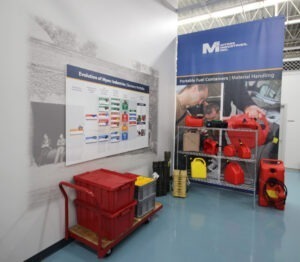 Installation with a printed wall graphic along with a wall sign & Hanging Banner