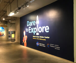 Dare to Explore Vinyl Installed Wall Decal - portfolio corporate signage
